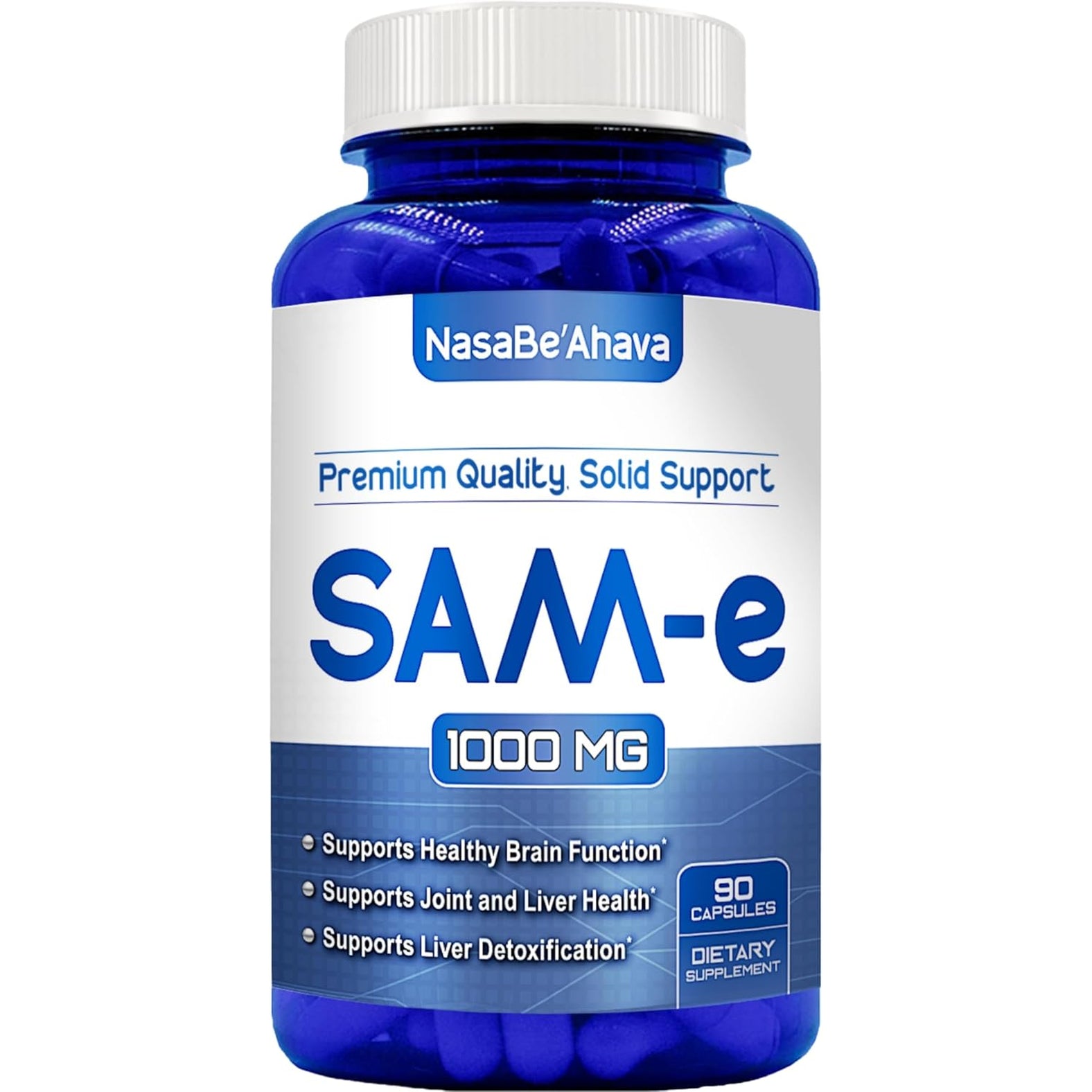 Extra Strength Sam-E Supplement | Same S-Adenosyl-L-Methionine 1000Mg per Serving for Bone and Mood Support Supplement | Made in the USA Non-Gmo and Gluten Free (45 Day Supply) (Single)