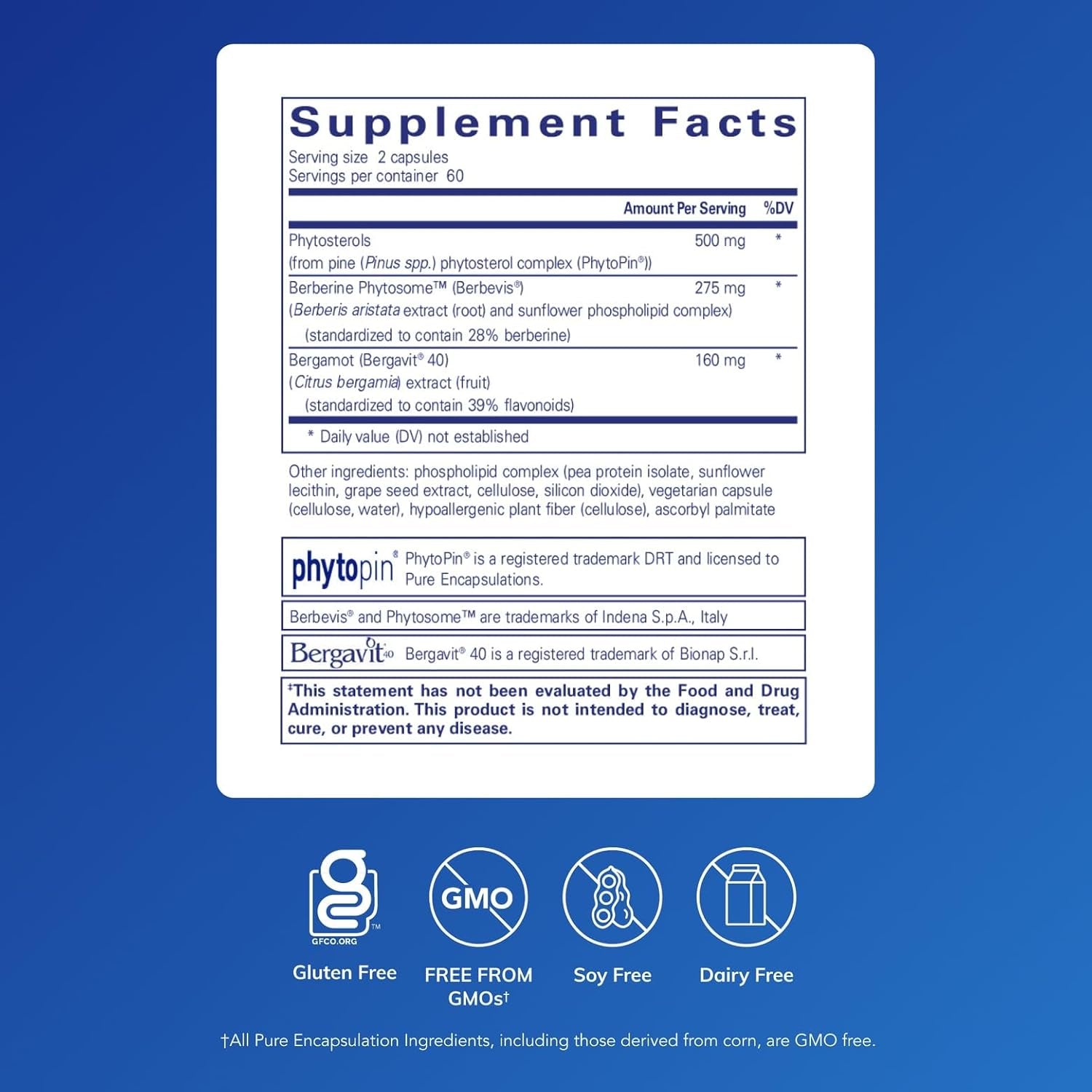 Pure Encapsulations Cholestepure plus 120'S - Supports Lipid Metabolism & Heart Health* - Berberine Supplement - with Citrus Bergamot - Gluten Free & Non-Gmo - 120 Capsules