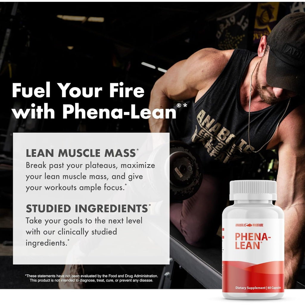 Anabolic Warfare Phena-Lean Premier Supplement from Thermogenic Body Composition Supplement – Fuel Your Fire, Promote Energy, Increase Focus* - 60 Capsules.