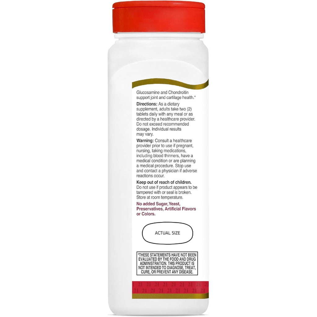 21St Century Glucosamine Chondroitin 750/600Mg - Triple Strength, Tablets, 150 Count