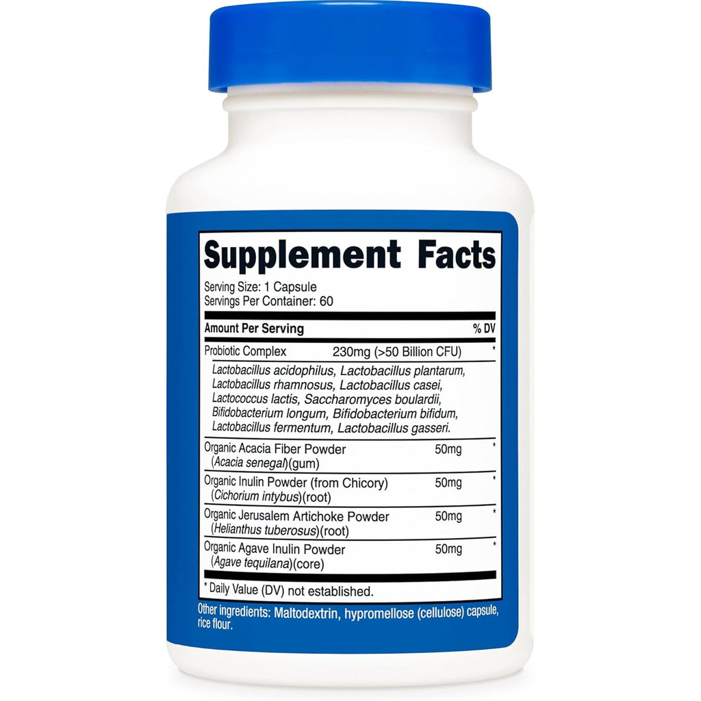 Nutricost Probiotic Complex - 50 Billion CFU, 60 Capsules - Probiotic for Men and Women - Vegetarian Capsules, Non-Gmo, Gluten Free