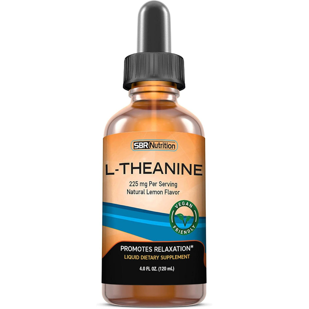 SBR Nutrition Liquid L-Theanine Drops | All Natural, Vegan, Alcohol Free, Non-Gmo | for Sleep Aid, Calm, Relaxation, Focus without Drowsiness | Synergistic with Coffee or Caffeine