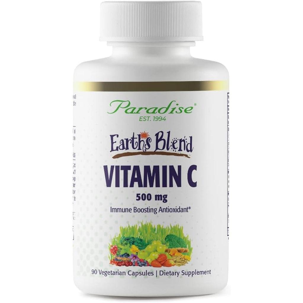 Paradise Herbs Earth'S Blend Vitamin C with Nature'S C and Adaptogens, Superfoods Base of Probiotics & Organic Alkalizing Greens, 90 Vegetarian Capsules