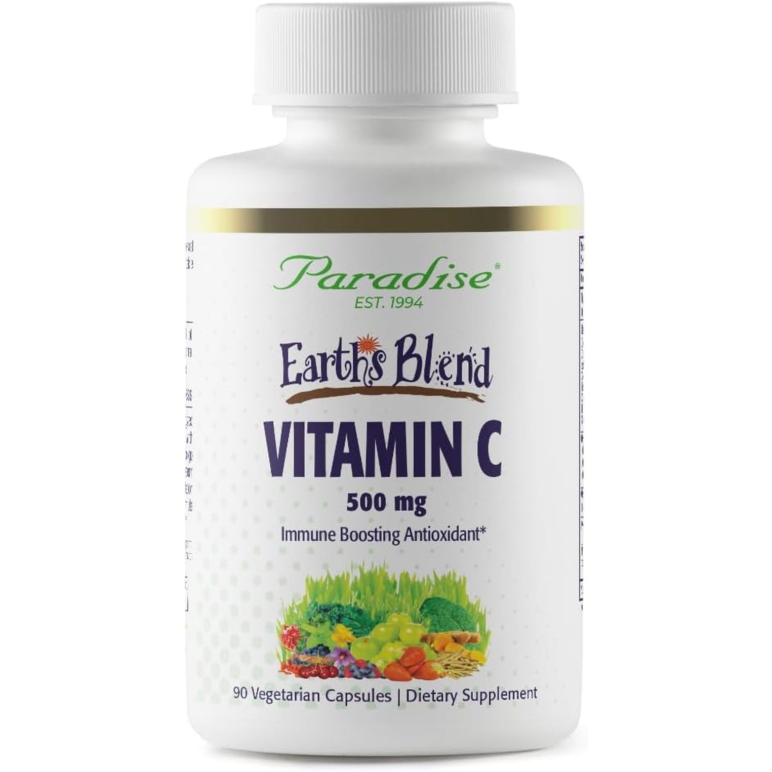 Paradise Herbs Earth'S Blend Vitamin C with Nature'S C and Adaptogens, Superfoods Base of Probiotics & Organic Alkalizing Greens, 90 Vegetarian Capsules