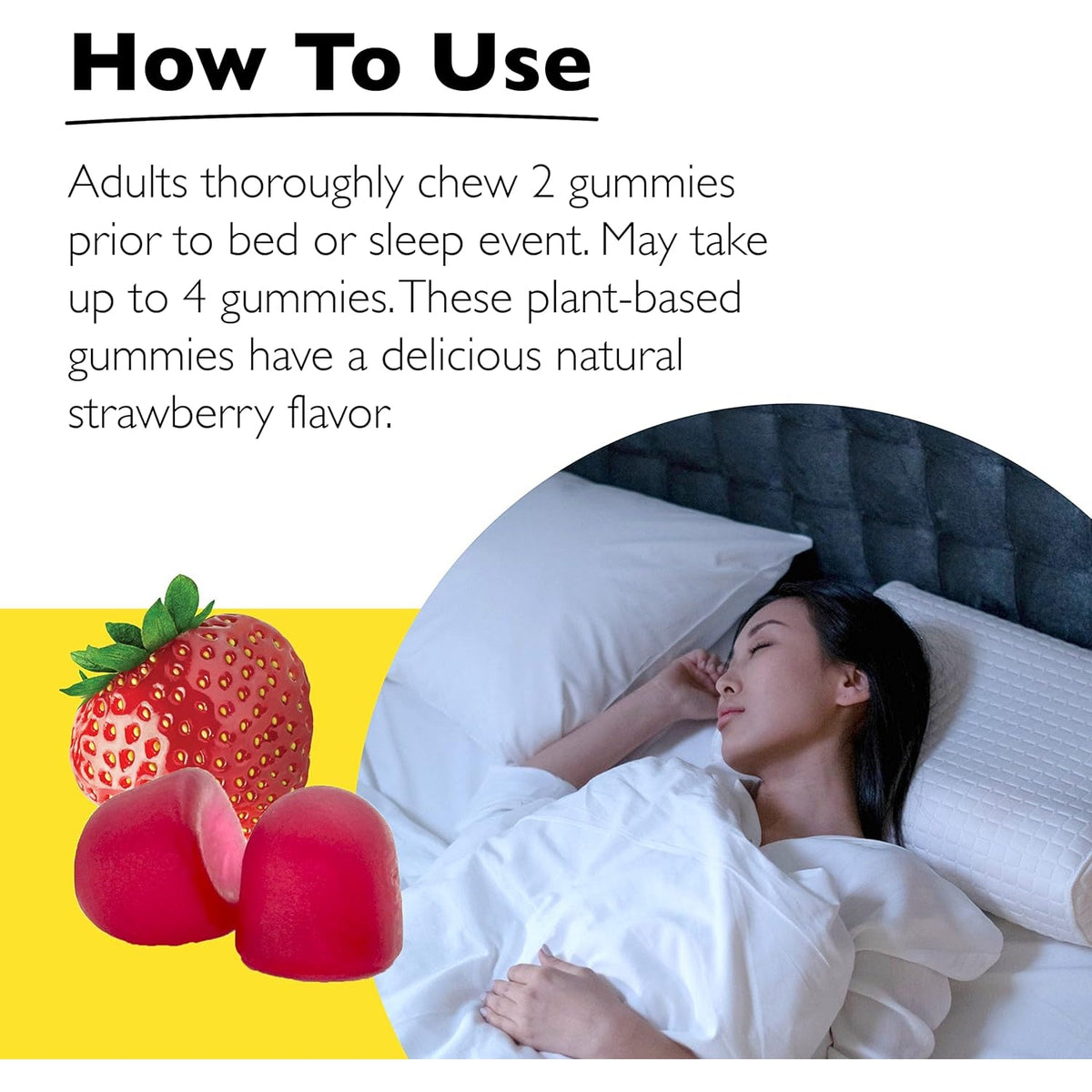 Bach RESCUE plus Melatonin Sleep Gummies, Natural Strawberry Flavor, Sleep Aid, Dietary Supplement, Vegan, Gluten-Free, No Artificial Flavors, Colors, 60 Count