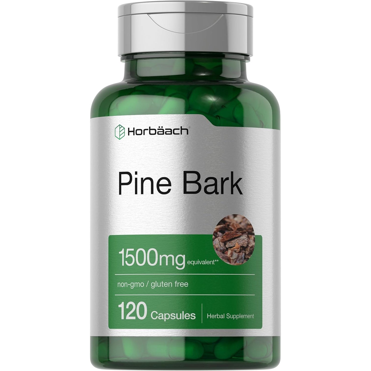 Horbäach Pine Bark Extract Capsules |120 Count | Non-Gmo and Gluten Free