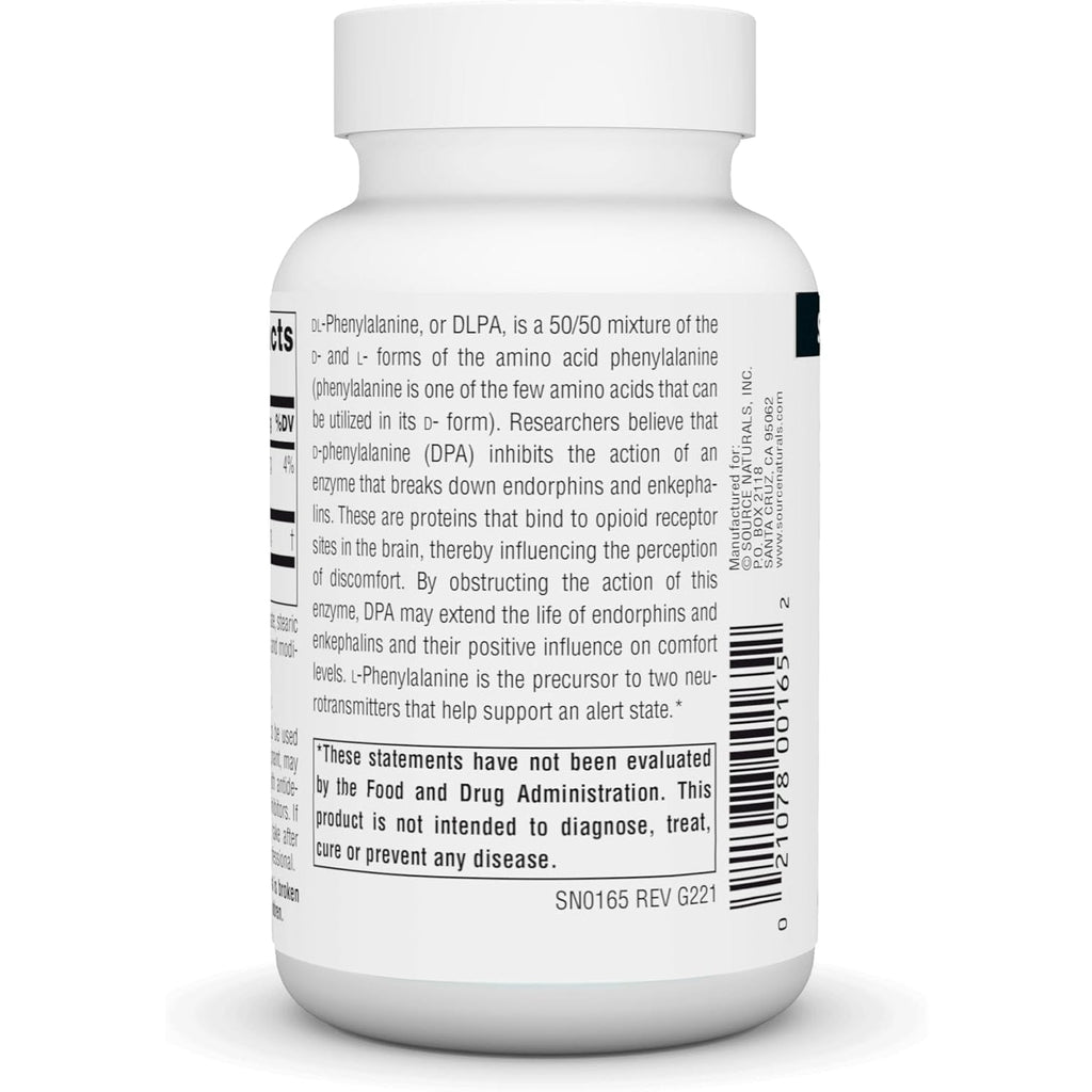 Source Naturals DLPA Dl-Phenylalanine* - 750 Mg - 60 Tablets