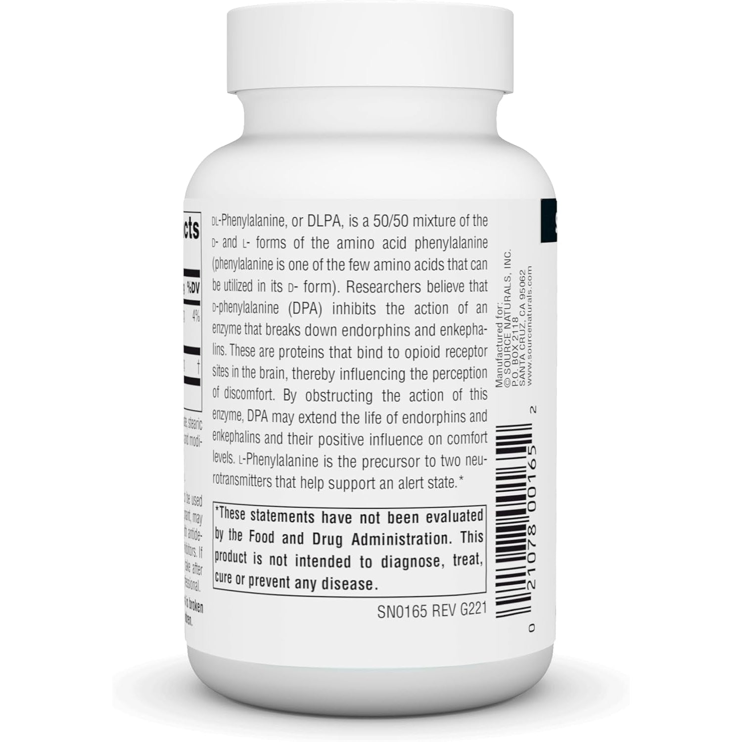 Source Naturals DLPA Dl-Phenylalanine* - 750 Mg - 60 Tablets
