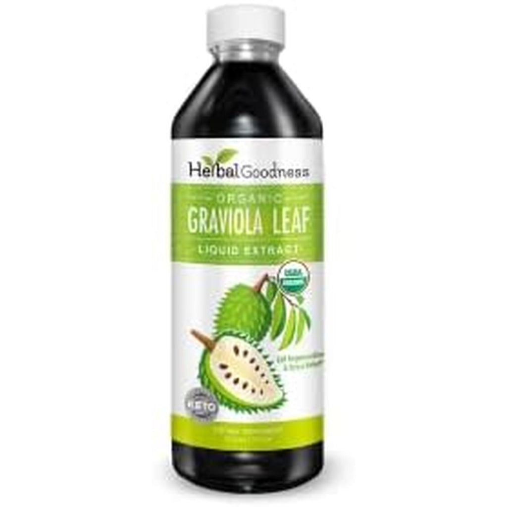 Herbal Goodness Soursop Graviola Liquid Drops 12 Fl Oz - 15X Strength Organic Guanábana Soursop Leaves Extract for Gut Health, Cell & Immune Support Serene Soursop Drops - Vegan, Non-Gmo, Made in USA