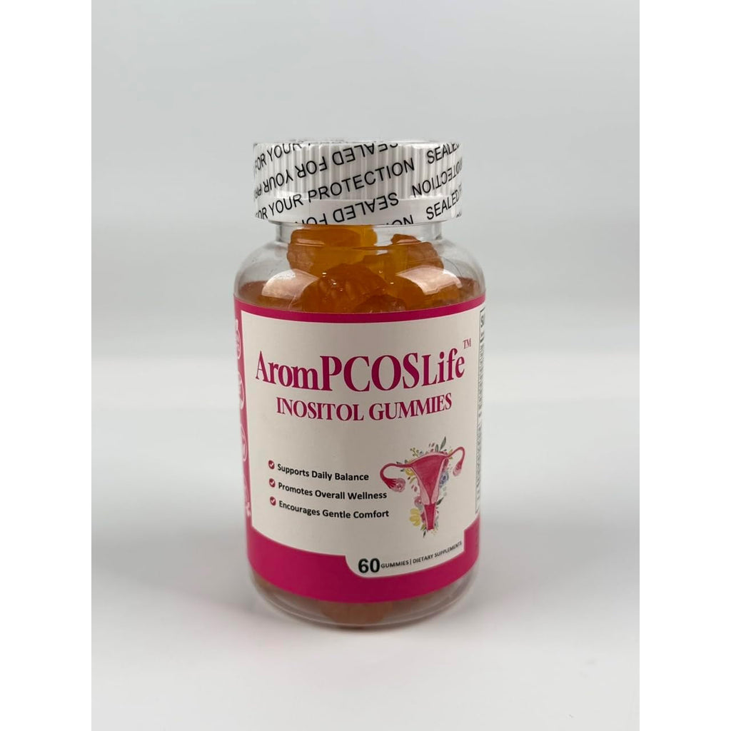 Arompcoslife Inositol Gummies for Women, 60 Count, Myo-Inositol Supplement with Folate & Vitamins B6 & B12, Supports Daily Wellness, Orange Flavor