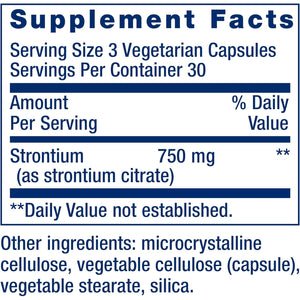 Life Extension Strontium Caps, Trace Mineral for Advanced Bone Health Support, Gluten Free, Non-Gmo, Vegetarian, 90 Capsules