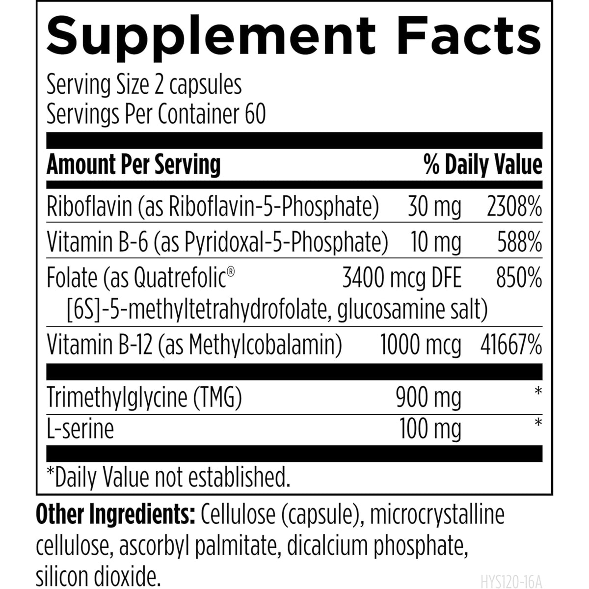 Designs for Health Homocysteine Supreme - Methylated Multivitamin of B Vitamins with Riboflavin, B6, B12, Folate, L-Serine & TMG for Brain Support & Healthy Inflammatory Response (120 Caps)