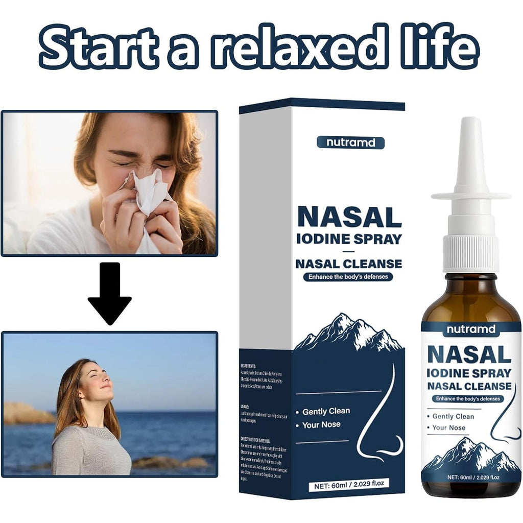 Nutramd Iodine Nasal Spray – Cleanses & Refreshes Your Nasal Passages – Iodine & Fulvic Acid Blend – 100% Natural Mineral Formula – 60 Ml (1Pc)