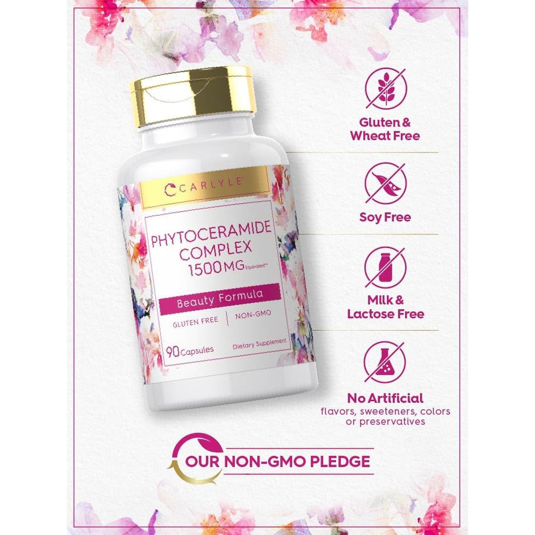 Carlyle Phytoceramide Supplement | 90 Capsules | with Organic Sweet Potato | Beauty Formula Complex | Vegetarian, Non-Gmo and Gluten Free