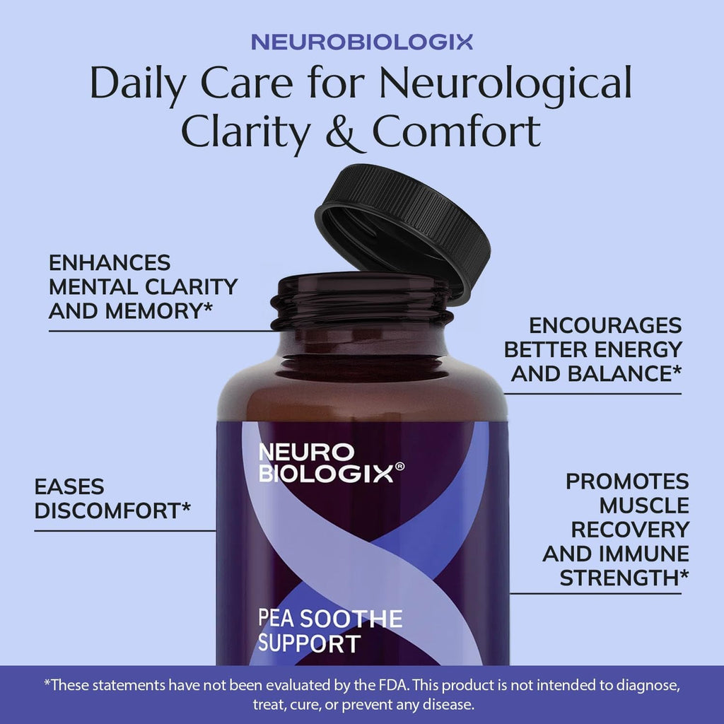 Neurobiologix Pea Soothe Support for Men and Women, Pea & Resveratrol Formula for Comfort, Mobility, Nerve Health & Muscle Recovery, Gluten Free, Non GMO, Vegan Capsules, 90 Count