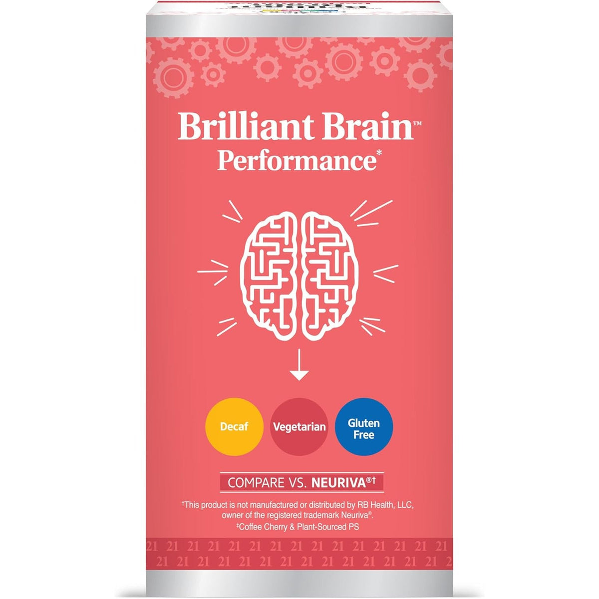21St Century Brilliant Brain Performance Capsules, (30 Count), Cognitive Health Support, Contains Plant-Sourced Phosphatidylserine & Nootropic Coffee Fruit Extract, Decaf & Gluten Free