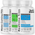 Youth & Tonic Lean Sculpt Defined Cleanse – Water Weight Away, Cortithermo Shape & Bedtime Trim for Detox Metabolism Bloating Energy & Dietary Discipline for Mindful Eating – 90 Pills for Women & Men