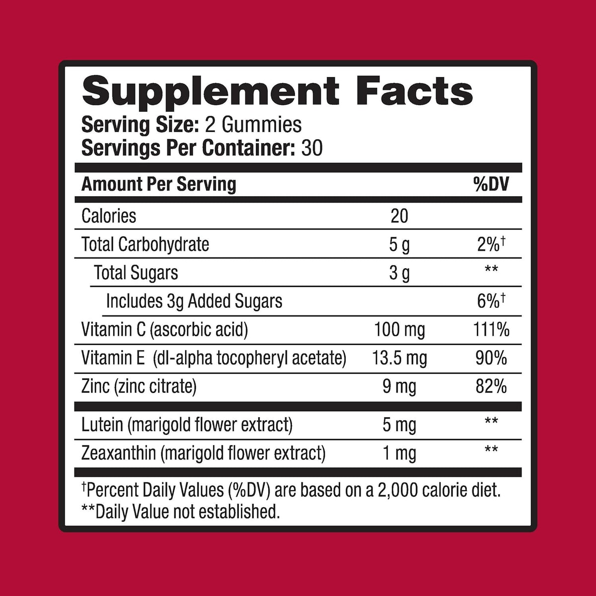 Ocuvite Eye Vitamin & Mineral Supplement, Gummy Multivitamin for Eyes, Zinc, Vitamin C & E, Lutein & Zeaxanthin Supplements for Vision Support for Adults, 60 Gummies
