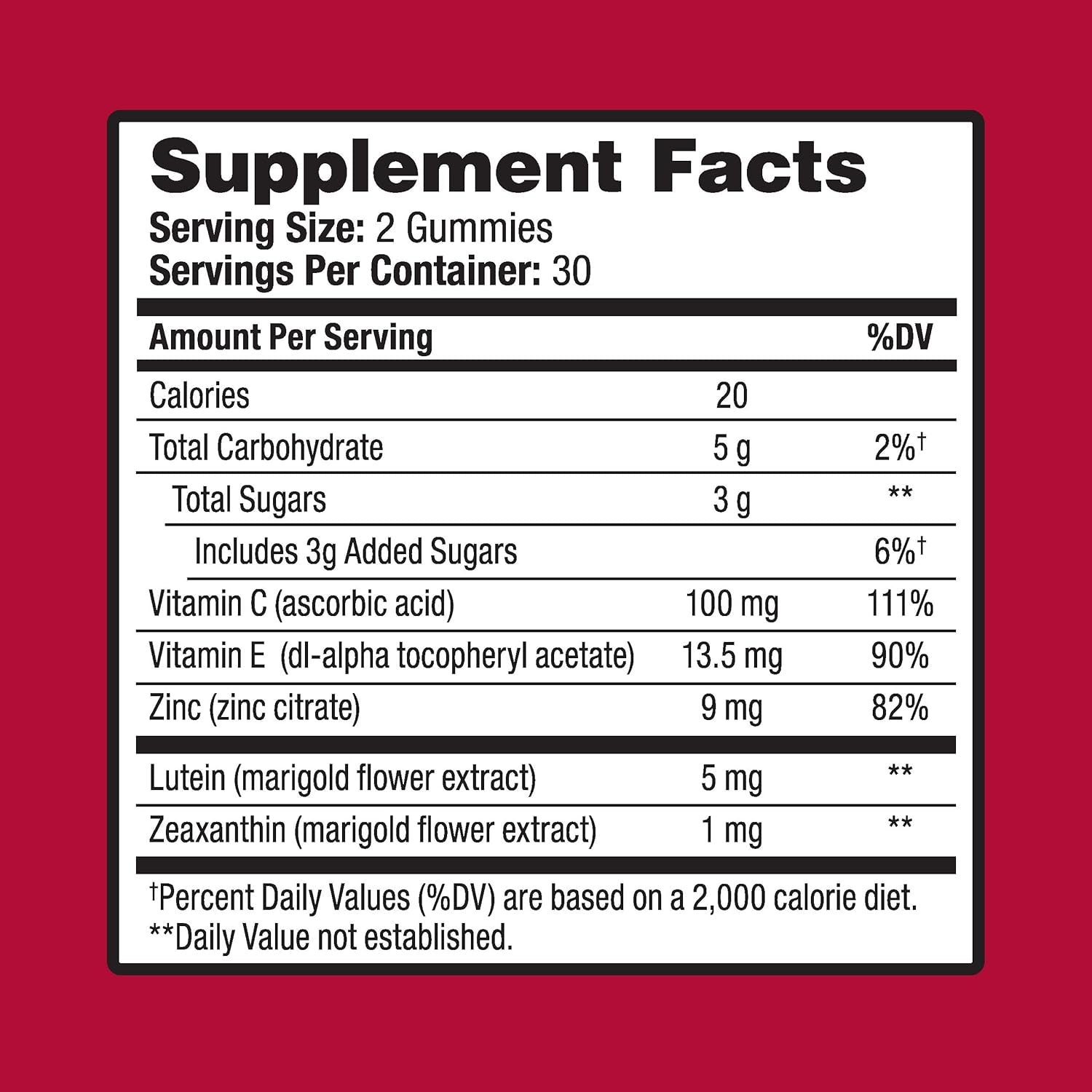 Ocuvite Eye Vitamin & Mineral Supplement, Gummy Multivitamin for Eyes, Zinc, Vitamin C & E, Lutein & Zeaxanthin Supplements for Vision Support for Adults, 60 Gummies