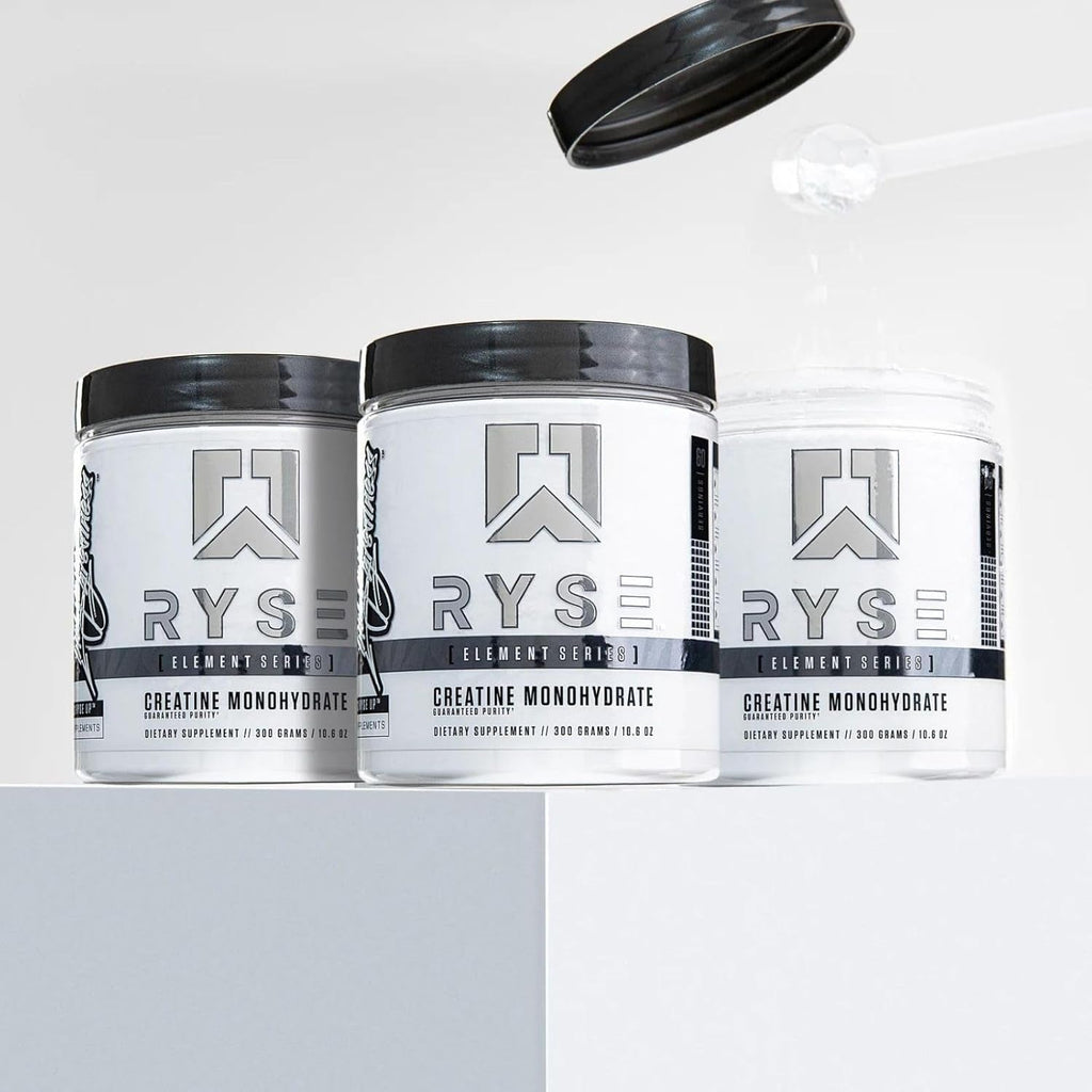 RYSE Creatine Monohydrate Powder - Unflavored - Supports Men & Women Lean Muscle Growth, Strength, Power, and Endurance - Helps Reduce Fatigue and Improve Workout Recovery - 60 Servings