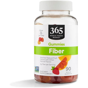 365 by Whole Foods Market, Fiber Gummies, Assorted Natural Fruit Flavors, 90 Count
