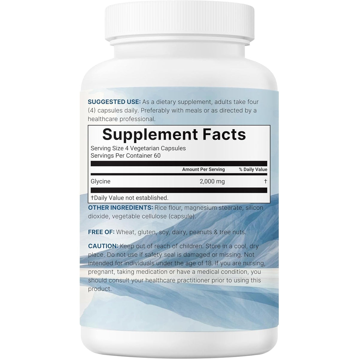 Glycine 2,000Mg per Serving, 240 Veggie Capsules | Free Form | Double Strength Amino Acids | Restful Sleep and Neurotransmitter Support Supplements | Non-Gmo, Gluten Free