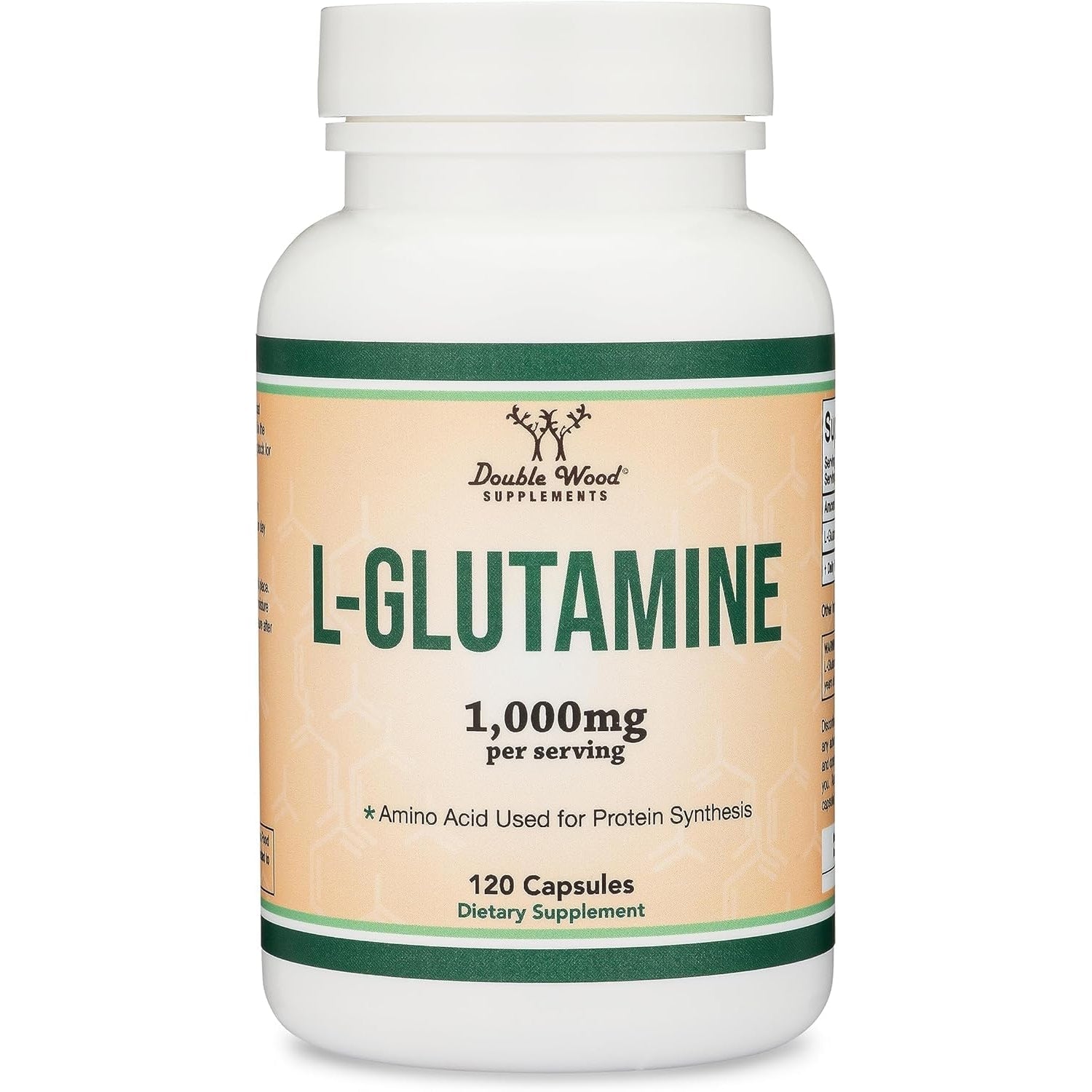 L Glutamine Capsules - (1000Mg Servings, 120 Capsules) Non-Gmo, Gluten Free, Keto Safe, Vegan Friendly, Third Party Tested (For Endurance and Gut Health) by Double Wood