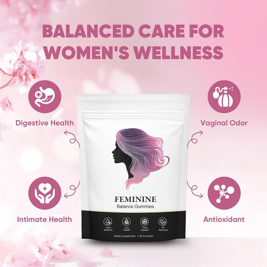 Feminine Balance Gummies for Women, Pineapple Gummies for Women Ph, Women’S Health Probiotics - Ph Balance, Healthy Odor, Flora, Vaginal & Gut Health, Immune Support (1)