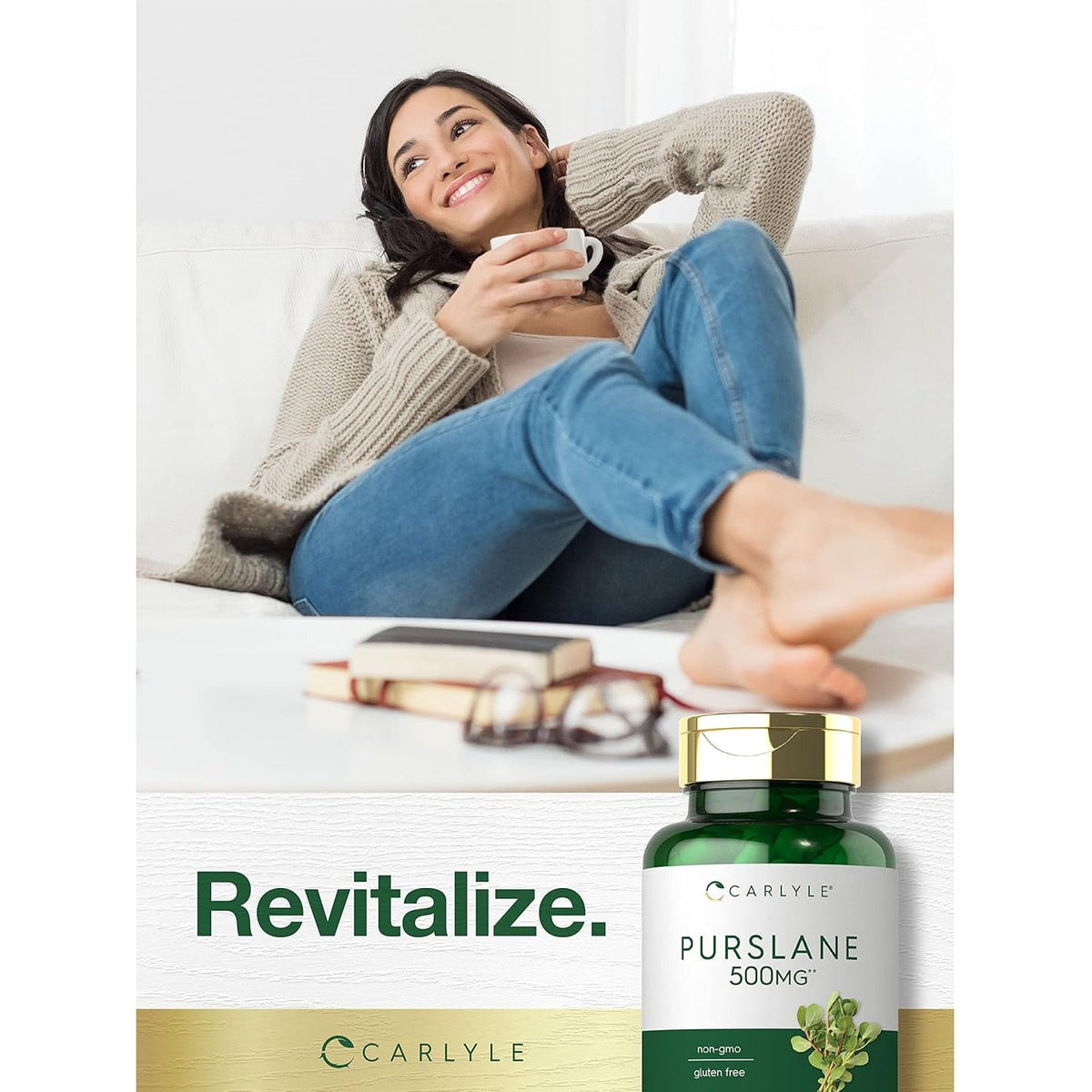 Carlyle Purslane Capsules | 120 Count | Portulaca Oleracea Extract | Non-Gmo, Gluten Free Supplement