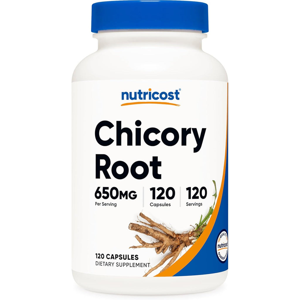 Nutricost Chicory Root 650Mg per Capsule - 120 Plant-Based Capsules, Non-Gmo, Gluten Free
