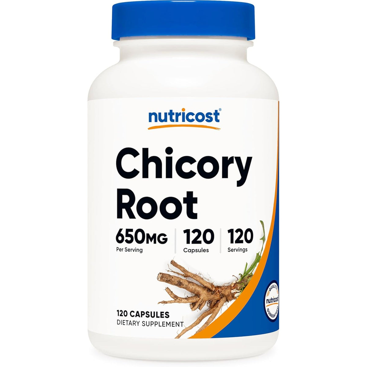 Nutricost Chicory Root 650Mg per Capsule - 120 Plant-Based Capsules, Non-Gmo, Gluten Free