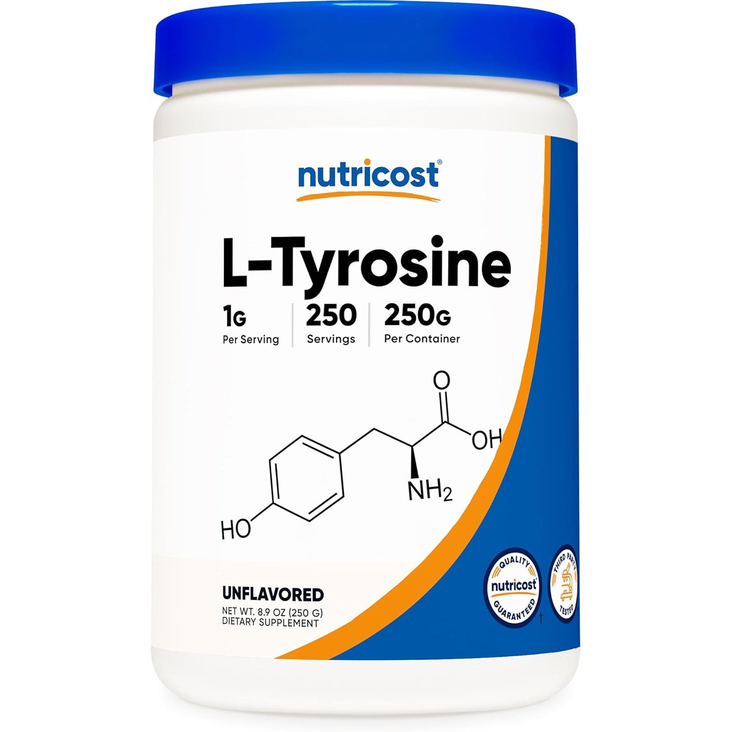 Nutricost L-Tyrosine Powder 250 Grams - Pure L-Tyrosine Powder 1000Mg per Serving