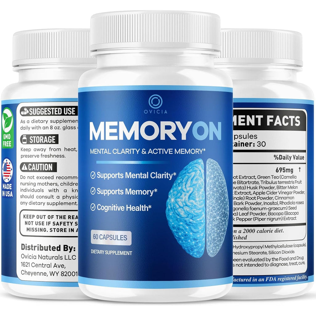 Memoryon - Memoryon Capsules Brain Advanced Formula Support Daily Pills Memory All Natural Ingredients Maximum Strength, Vitamins for Health and General Wellness, 60 Capsules for 1 Months