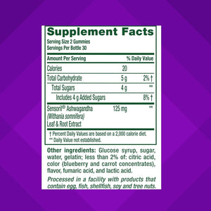 Vitafusion Ashwagandha Gummies –Clinically Shown Adaptogen Sensoril Ashwagandha 125Mg per Serving – Help Manage Stress – Chewable Gummy Vitamins/ Alternative to Liquid Capsules Drops Powder, 60 Count