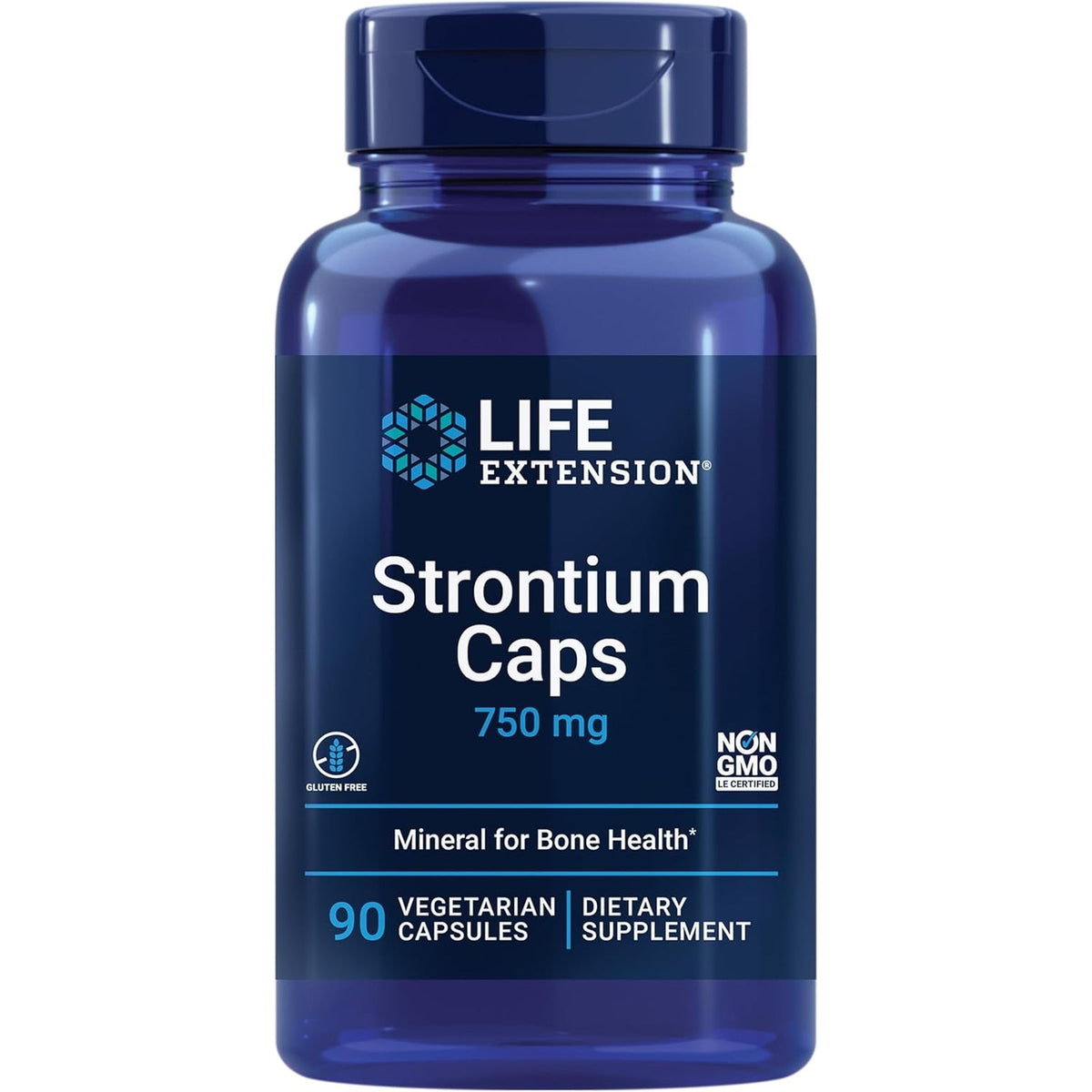 Life Extension Strontium Caps, Trace Mineral for Advanced Bone Health Support, Gluten Free, Non-Gmo, Vegetarian, 90 Capsules