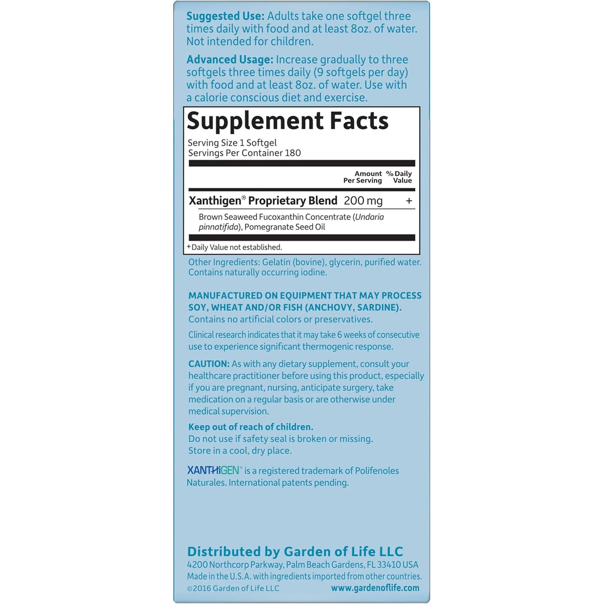 Garden of Life Fucothin Fucoxanthin Weight Loss Pills – Whole Food Diet Pill with Brown Seaweed and Pomegranate Seed Oil for Natural Weight Management, Non‑Stimulant Dietary Supplement, 180 Softgels