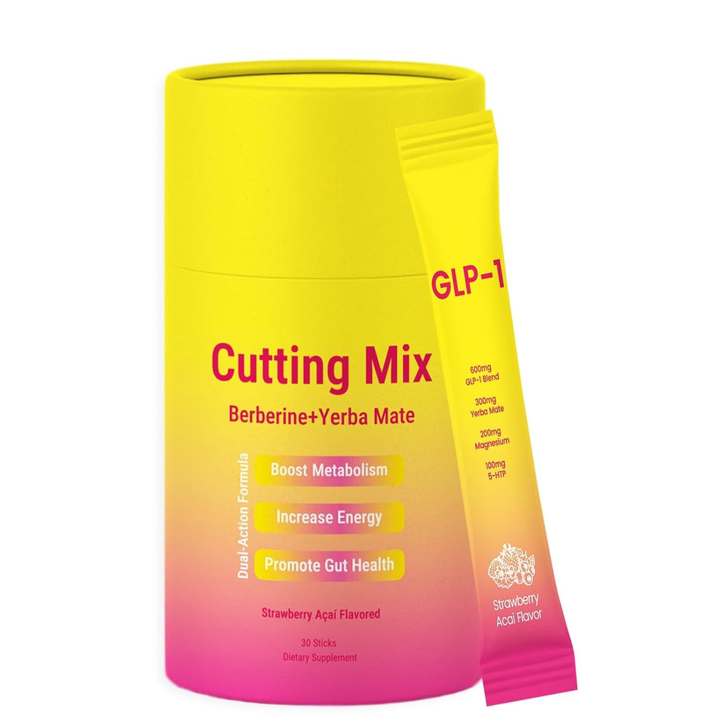 Cutting Drink Mix – Berberine, Chromium, 5-HTP, Yerba Mate & Magnesium | Strawberry Açaí Flavor – 30 Servings