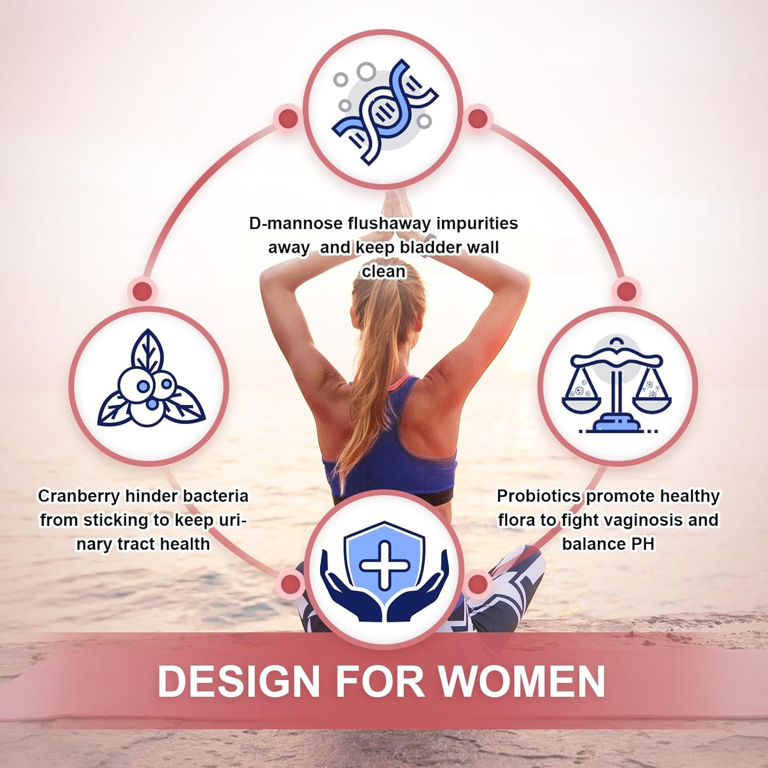 NATURE TARGET Probiotics-For-Women Prebiotics-And-Probiotics-Powder, 100-Billion-Cfus 45-Day-Supply, Women'S-Probiotic with D-Mannose and Cranberry for Urinary Tract/Gut/Digestive Health