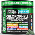 Clean Nutra Chlorophyll Capsules Supplement Internal Deodorant Peppermint, Sea Moss, Parsley, Chlorella, Spirulina, Slippery Elm, Ashwagandha, Phytofresh Greens Detox Pills