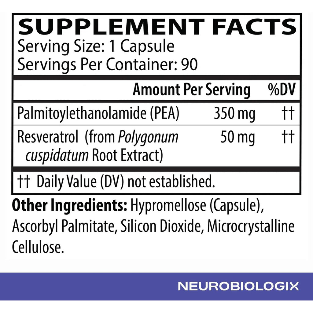 Neurobiologix Pea Soothe Support for Men and Women, Pea & Resveratrol Formula for Comfort, Mobility, Nerve Health & Muscle Recovery, Gluten Free, Non GMO, Vegan Capsules, 90 Count