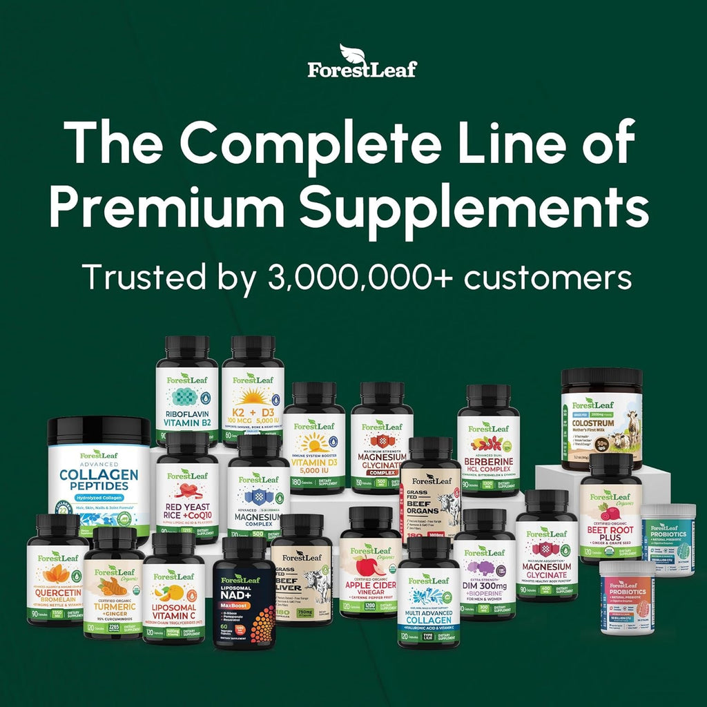 Forestleaf Berberine Supplement - 1300Mg per Serving - Ultra High Potency Berberine Hcl with Ceylon Cinnamon, Bitter Melon & Gymnema - GLP-1 Weight Management Support - 180 Caps