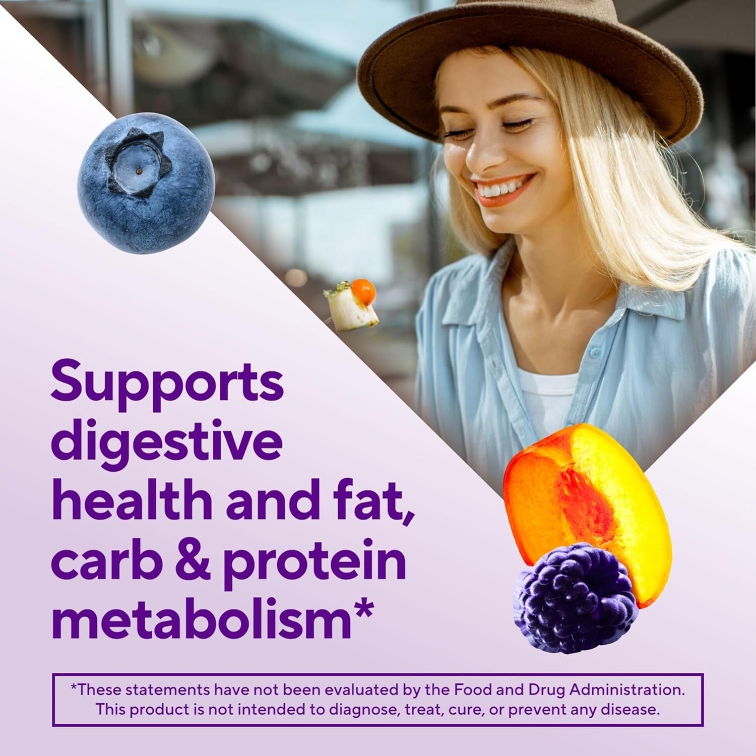 Vitafusion Fiber Well Fit Gummies | 4G | 90 Count | Sugar Free Adult Gummy | Vitamins for Women & Men | Berry & Peach Flavors | Gluten Free Supplement