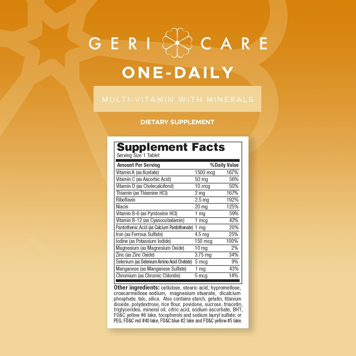 One-Daily Multivitamins with Minerals for Men & Women (100 Tablets) by Gericare| High-Potency Multi-Vitamin & Multimineral Dietary Supplement for Immunity, Energy| Complete Daily Nutritional Support