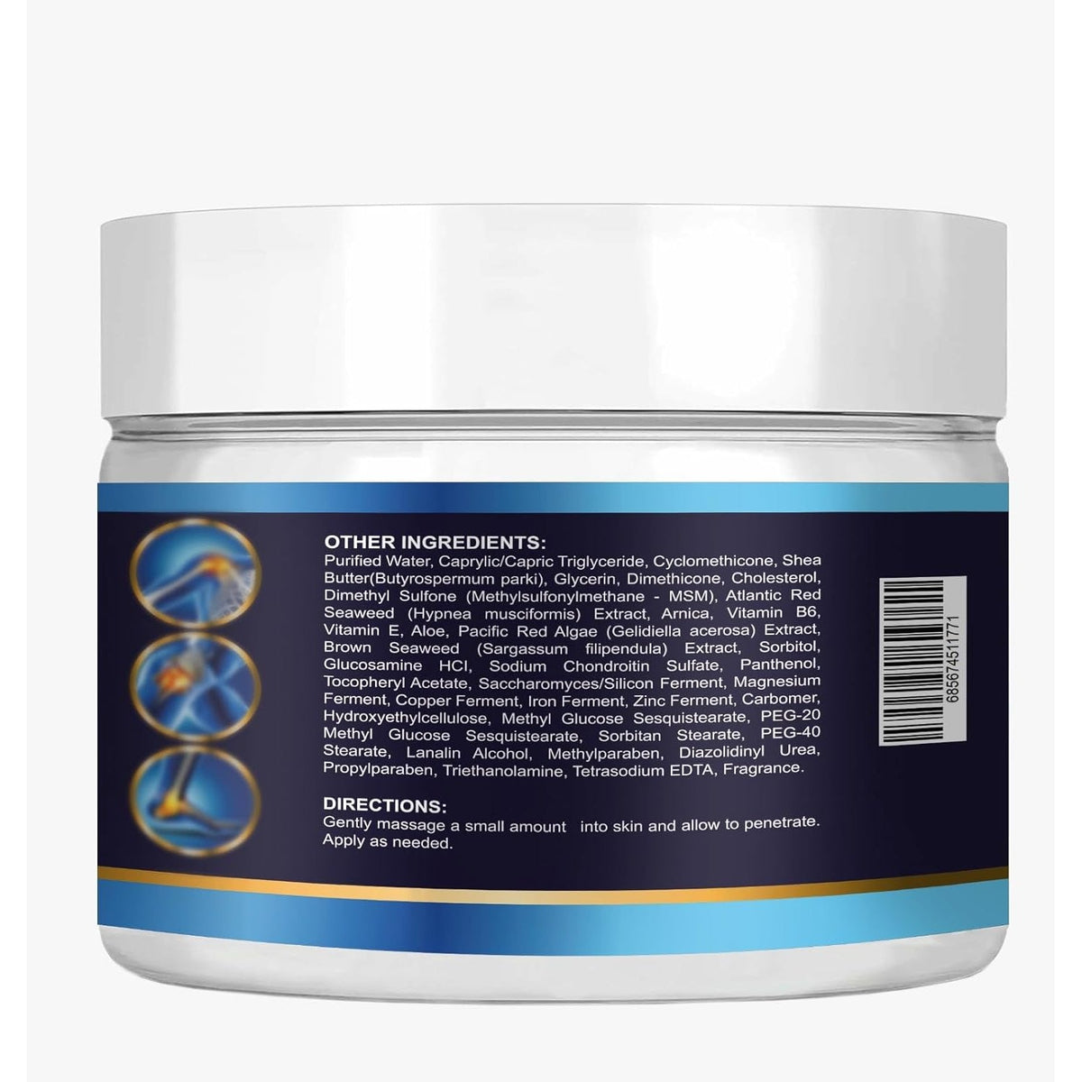VITAMISAN Premium Organic Glucosamine & Chondroitin Cream with MSM, Arnica, & Collagen