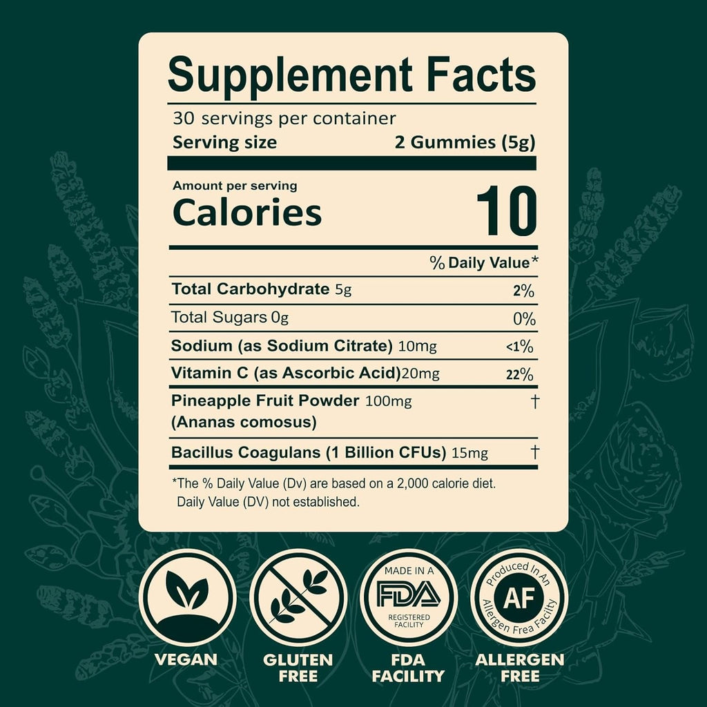 Probiotic Gummies for Women - Support for Feminine Wellness, Ph Balance, Probiotic Formula, Gluten-Free, Vegan, Tropical Pineapple Flavor, 60 Gummies (30 Servings)