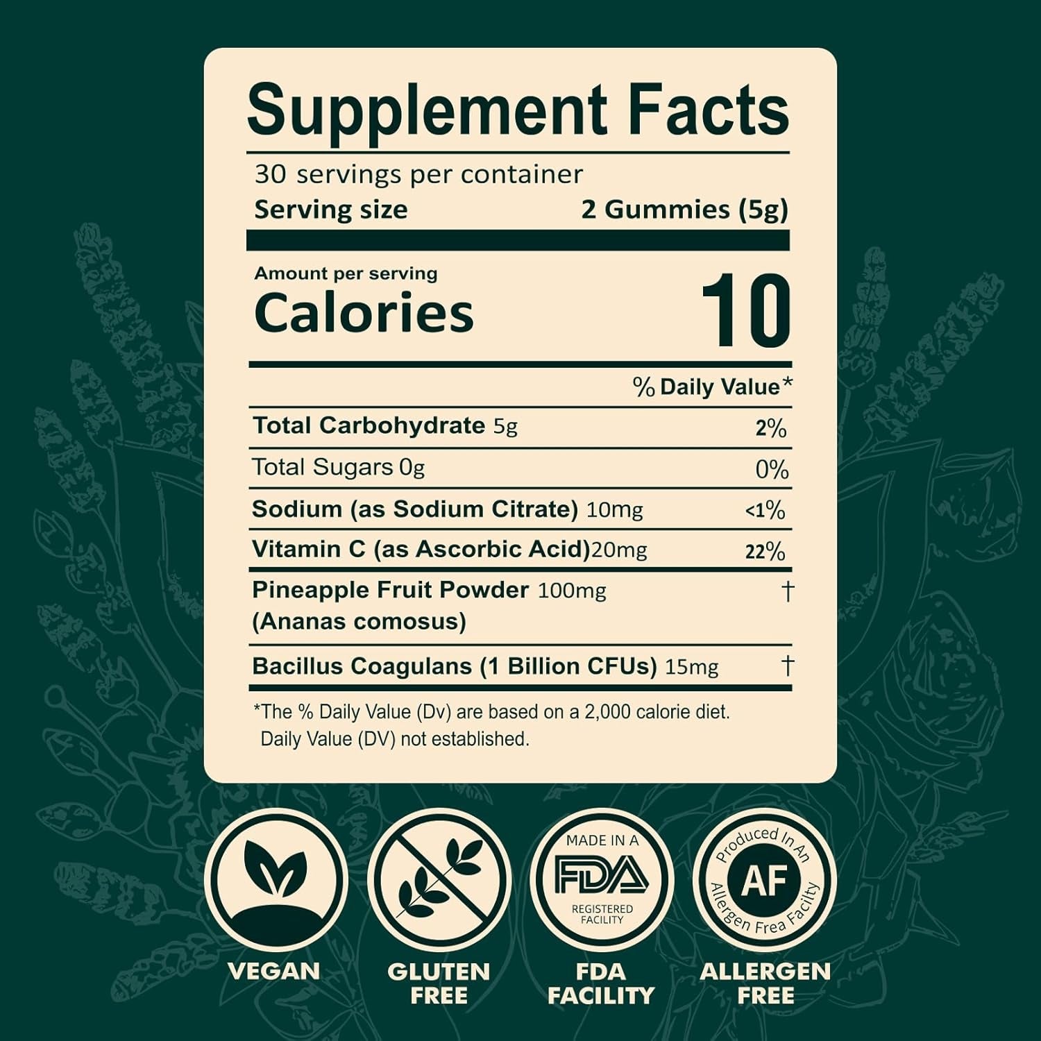 Probiotic Gummies for Women - Support for Feminine Wellness, Ph Balance, Probiotic Formula, Gluten-Free, Vegan, Tropical Pineapple Flavor, 60 Gummies (30 Servings)