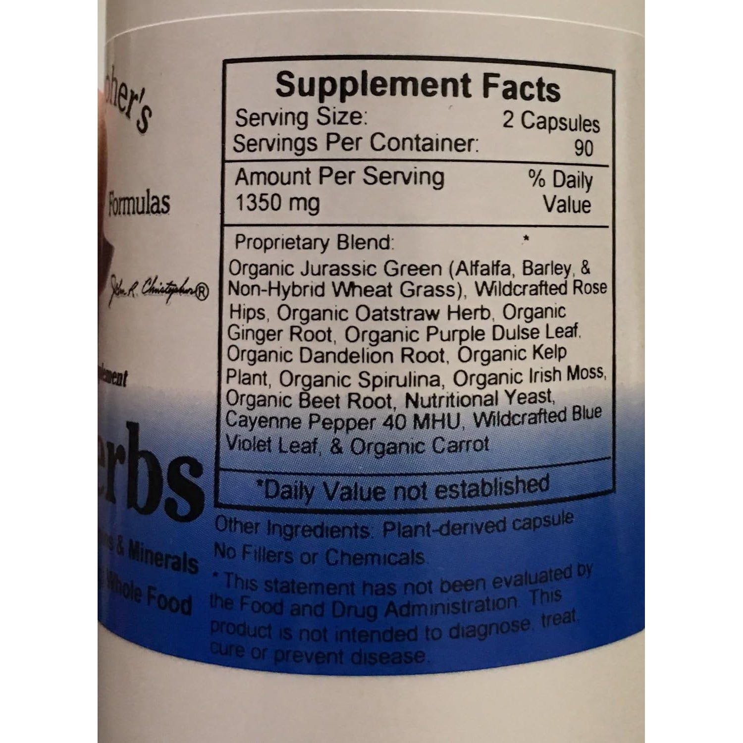 Christopher'S Original Formulas Vitalerbs, Nutrient-Rich Herbal Supplement, 180 Veg Caps