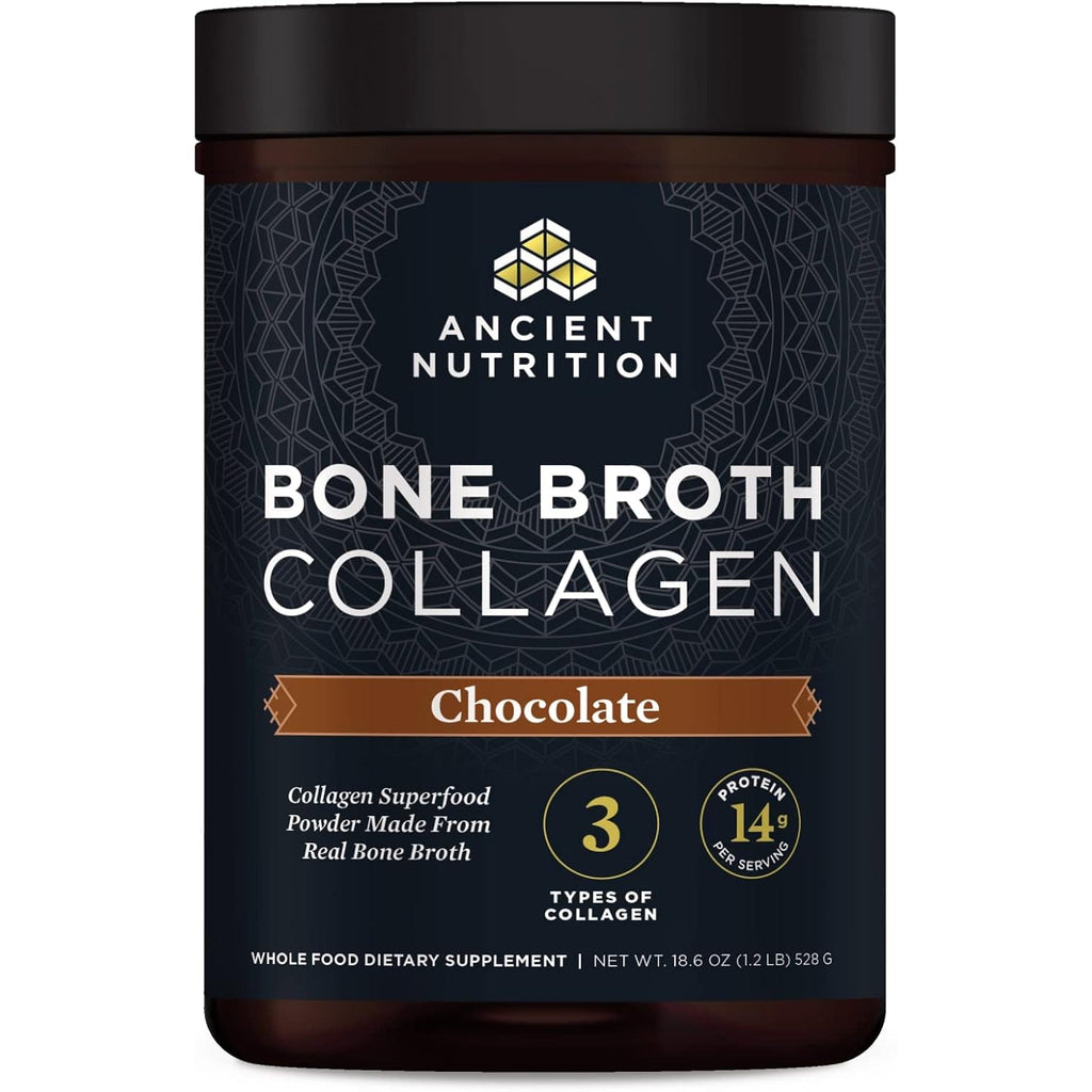 Ancient Nutrition Collagen Powder, Bone Broth Collagen, Chocolate, Hydrolyzed Multi Collagen Peptides, Supports Skin and Nails, Joint Supplement, 30 Servings, 18.6Oz