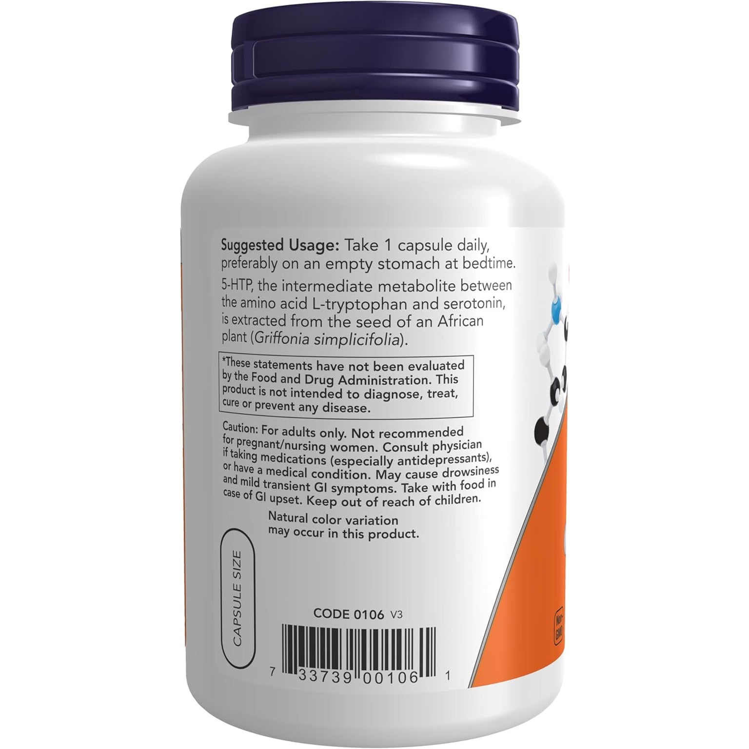 NOW Supplements, 5-HTP (5-Hydroxytryptophan) 100 Mg, Neurotransmitter Support*, 120 Veg Capsules