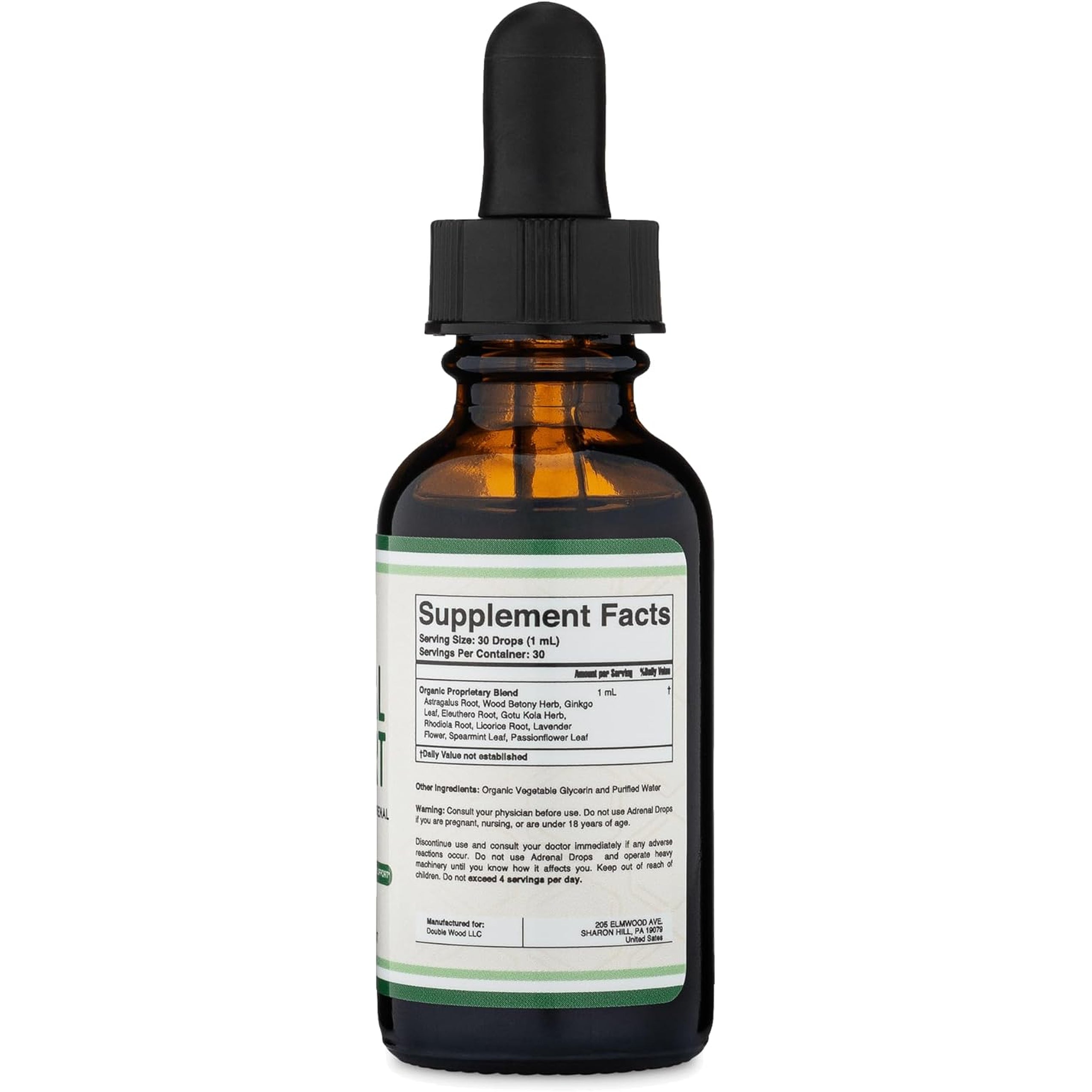 Adrenal Support Supplements (Liquid Drops) - 10 Organic Adaptogens for Adrenal Fatigue (One Month Supply) Cortisol Manager for Stress Relief (10 Apoptogenic Herbs for Adrenal Health) by Double Wood